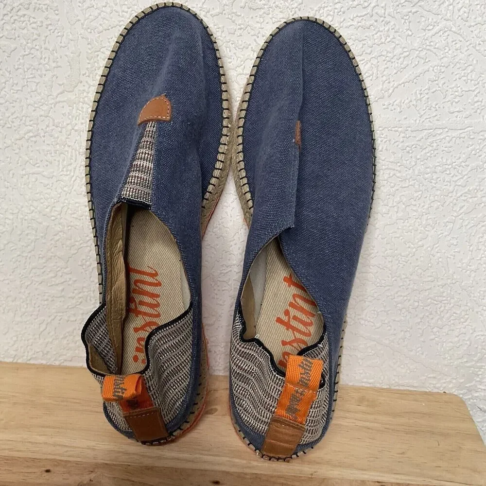 Instint Denim Espadrille Flats‎ Sneakers Spain Women Size 46/US14 Blue/Orange